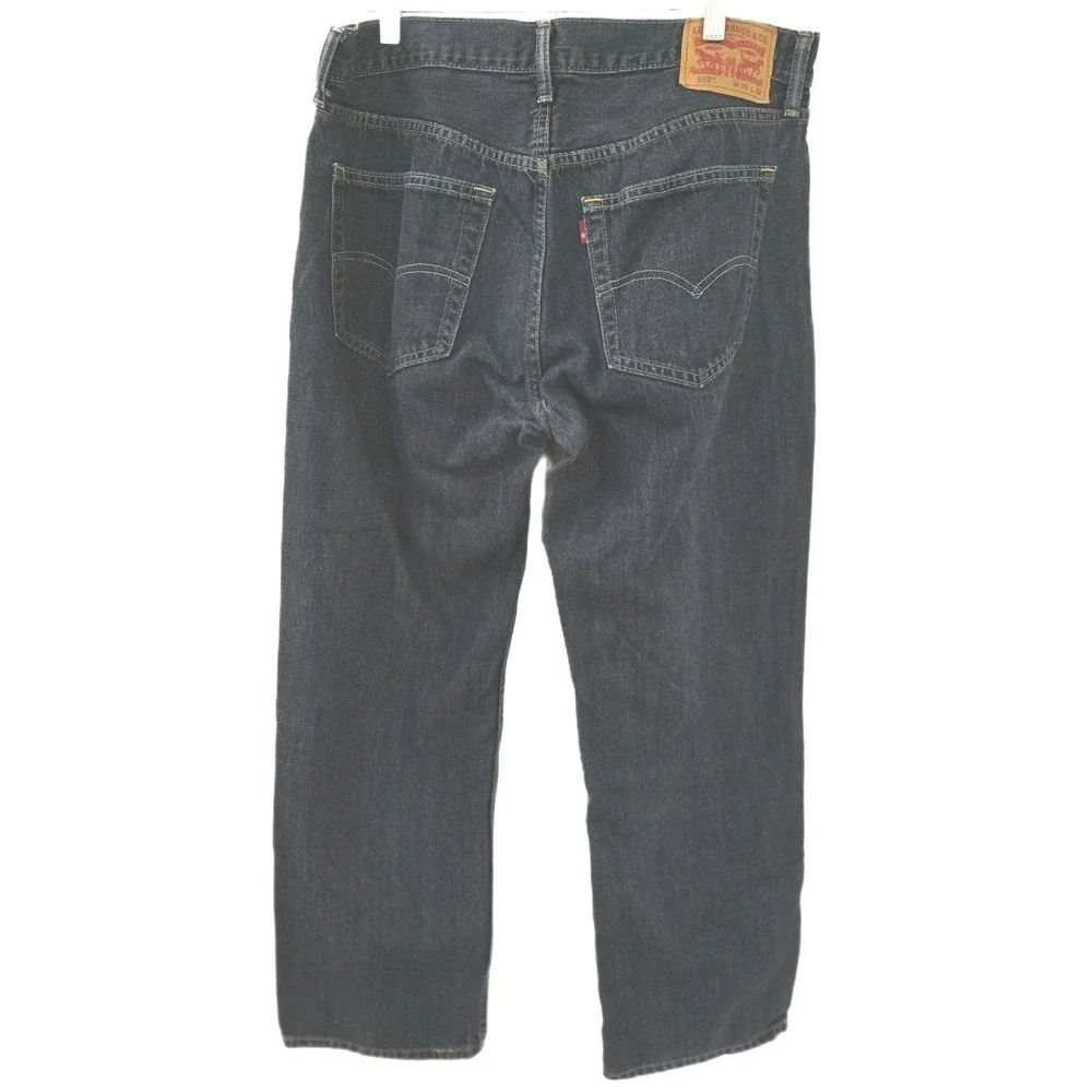 Levis 559 Relaxed Straight Jeans Mens W36 L32 Dark‎ Wash Denim Classic Fit